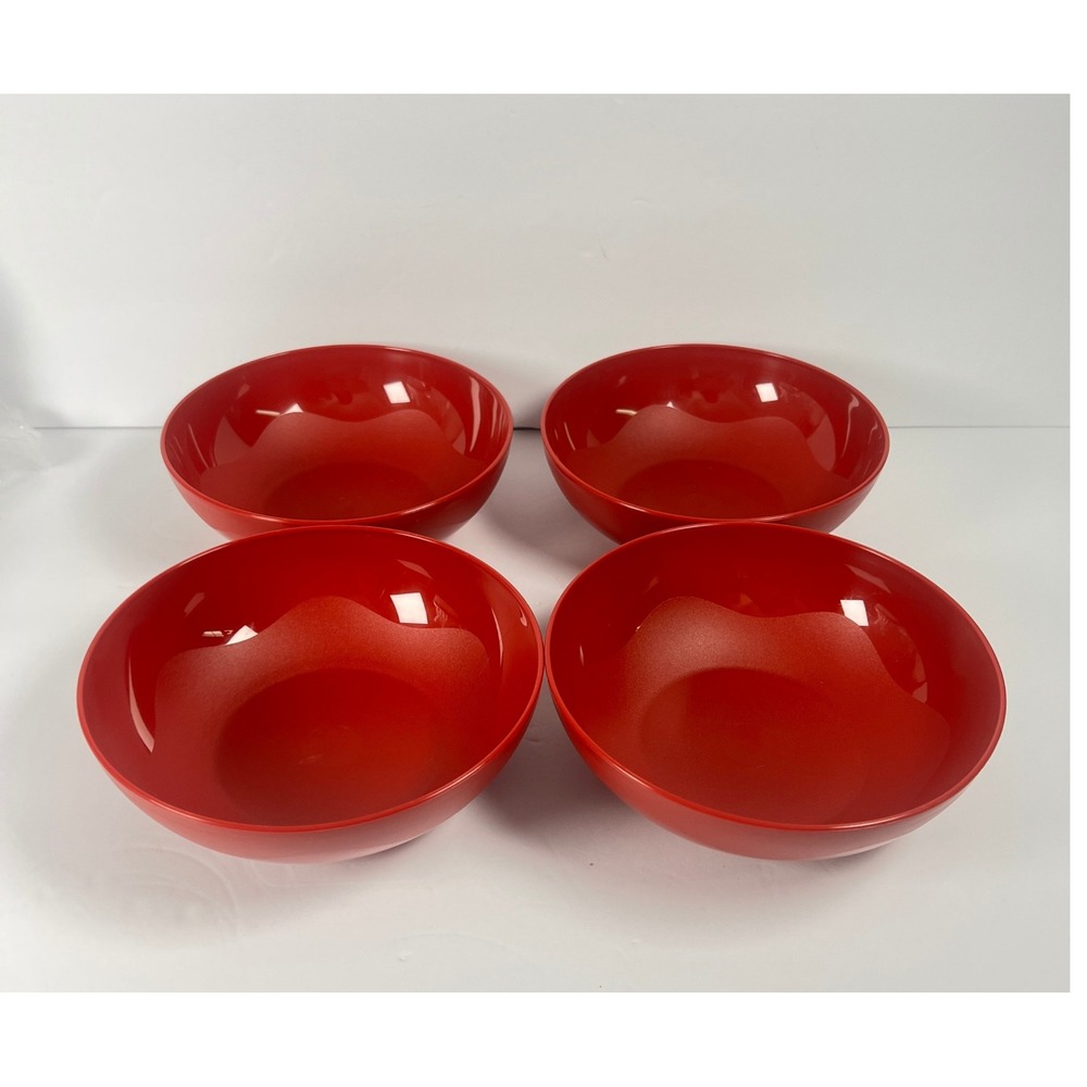 Tupperware Open House Cereal Salad  Bowls Set Of 4 RED 700ml New #4794A